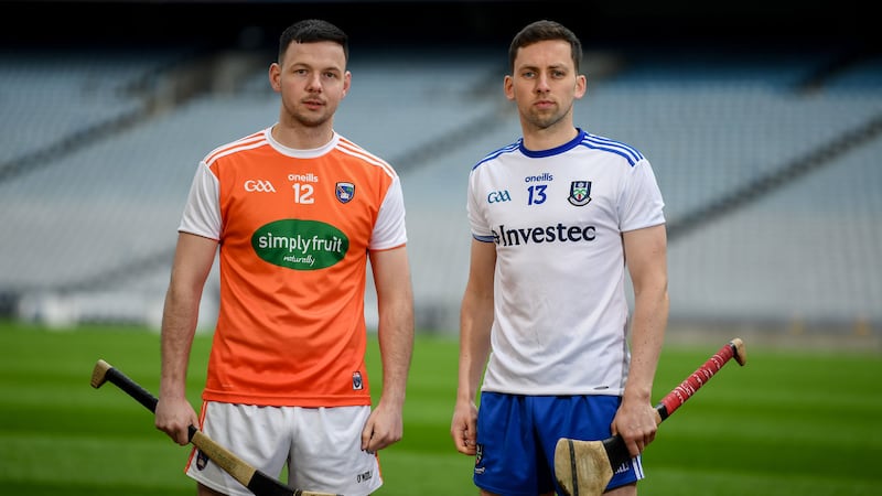Stephen Renaghan of Armagh and Monaghan's Fergal Rafter, who will come face to face again at the Athletic Grounds today. Picture by Sportsfile