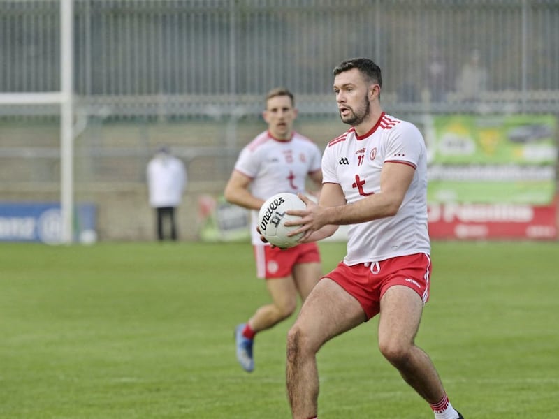 Conor McKenna made his first senior appearance for Tyrone in their Division One clash with Donegal at the end of October. Picture by Margaret McLaughlin 