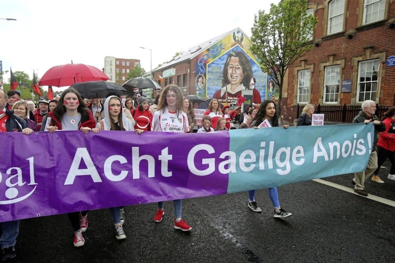 Thousands of Irish language activists call for an Irish language act Picture Mal McCann. 