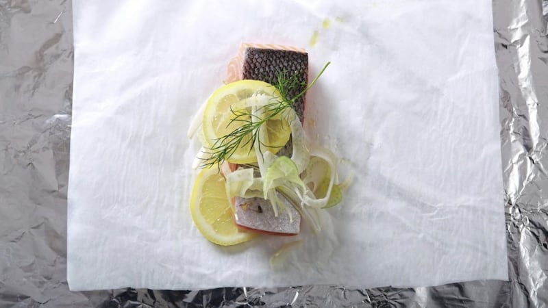 Niall McKenna&#39;s salmon en papillote. For more from Niall see cookinbelfast.com 