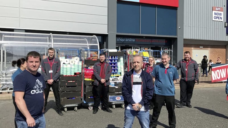 Staff from Home Bargains stores around Northern Ireland have donated more than &pound;1,000 worth of food to help food banks 