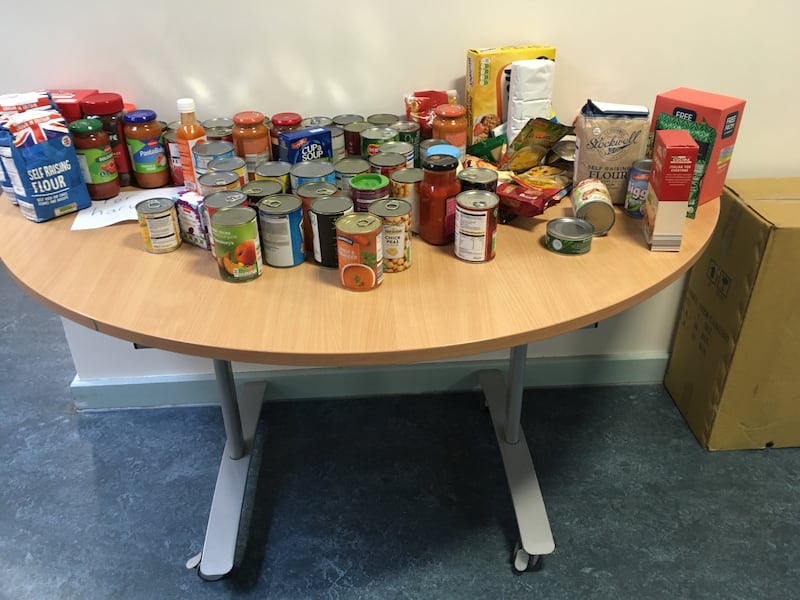 A primary school is collecting donations of food to be distributed to families in need