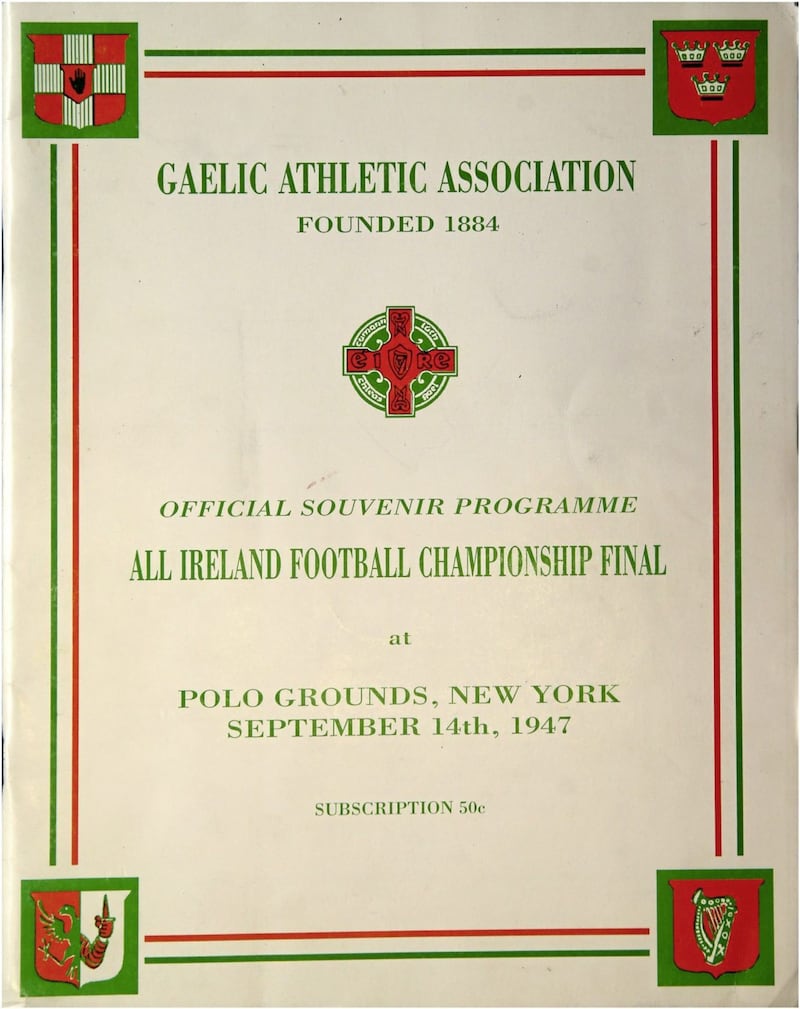 The cover of the 1947 All-Ireland SFC final souvenir programme. 