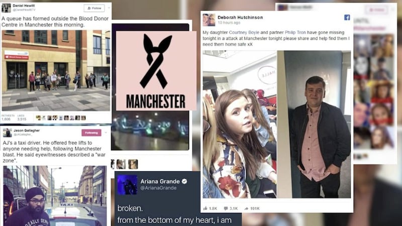 Many turned to social media in search of loved ones in the aftermath of the Manchester terror attack 