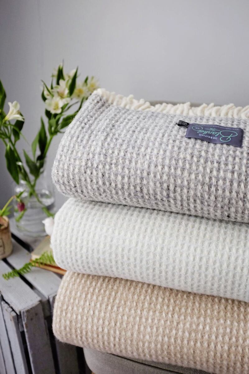 XL Waffle Throws in Grey, Frost and Oatmeal, The British Blanket Company