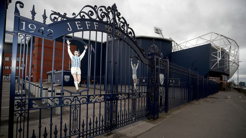 A view of the Jeff Astle Gates outside The Hawthorns (Nick Potts/PA)