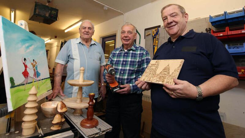 Bill Burrows, Ben Hopkins and Billy McCord from the north Belfast &#39;Men&#39;s Shed&#39; 