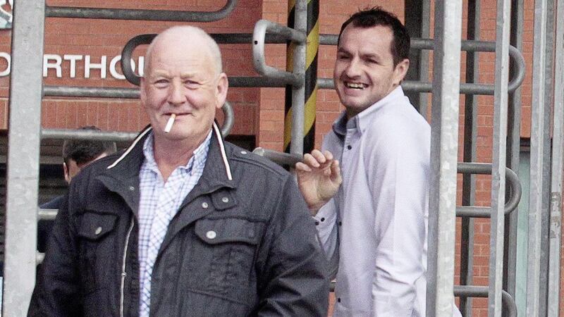 Patrick Watson at an earlier court appearance with his son Liam. Picture by Mark Jamieson 