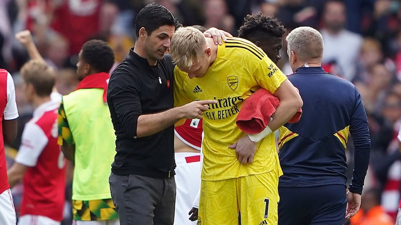 Aaron Ramsdale, right, has found first-team action hard to come by under Mikel Arteta recently (Zac Goodwin/PA)