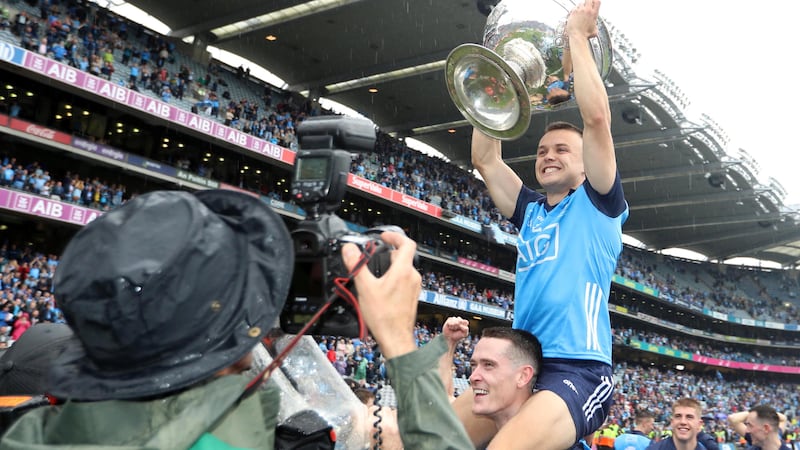 Dublin's Eoin Murchan with Sam Maguire at the end of Sunday's All-Ireland Senior Football Championship final  at Croke Park Dublin                 Picture: Philip Walsh