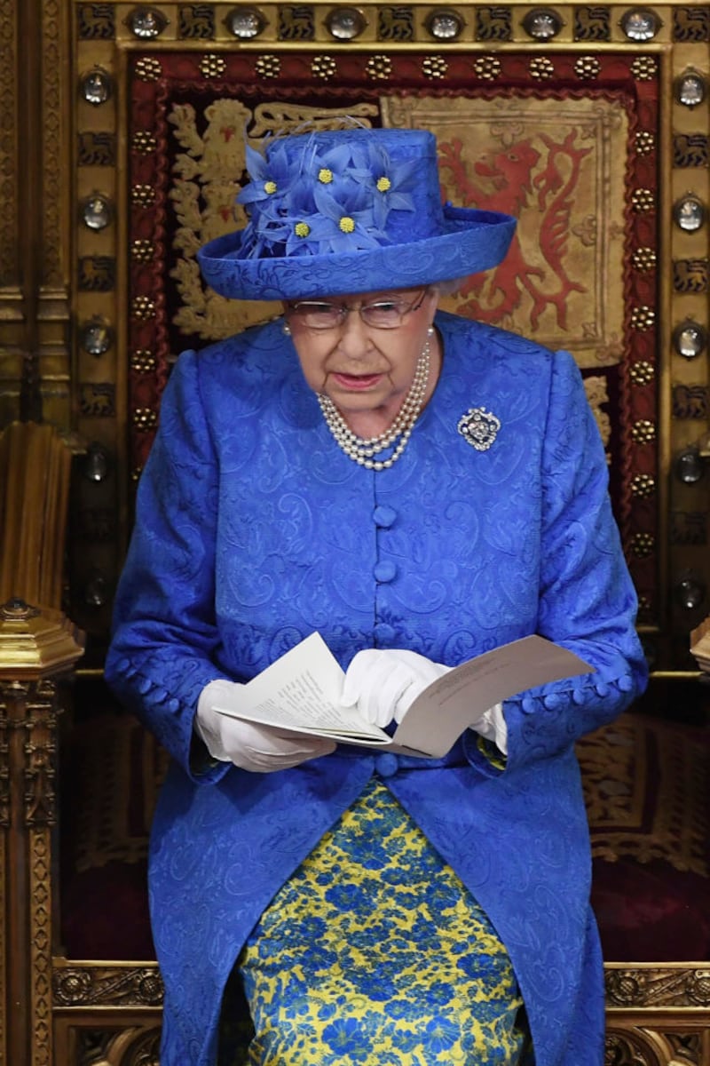 Queen Elizabeth II at the official State Opening of Parliament (Carl Court/Pool via AP)