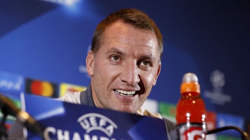 Celtic manager Brendan Rodgers during a press conference at the Raddison Blu Hotel in Manchester on Monday<br />Picture by PA&nbsp;