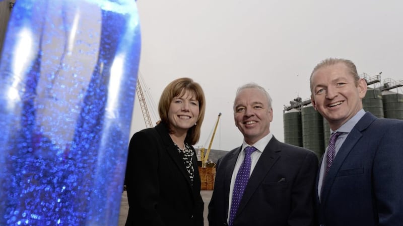 Pictured are: Warrenpoint Port CEO, Clare Guinness; Colin Trundley, European operation director - Liquid CO2, Nippon Gases; and Gerard Dore, commercial and logistics manager &ndash; Ireland, Nippon Gases. 