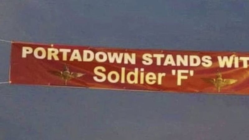The banner was erected in Portadown on Tuesday night 