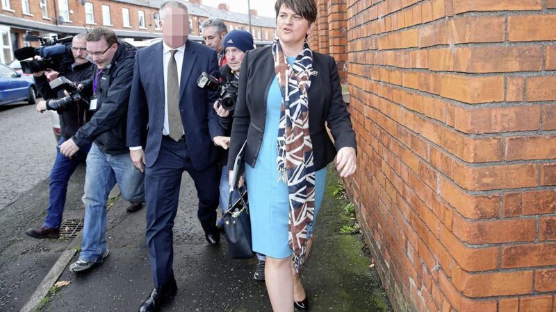 Arlene Foster arrives at DUP HQ in east Belfast. Picture by Mal McCann&nbsp;