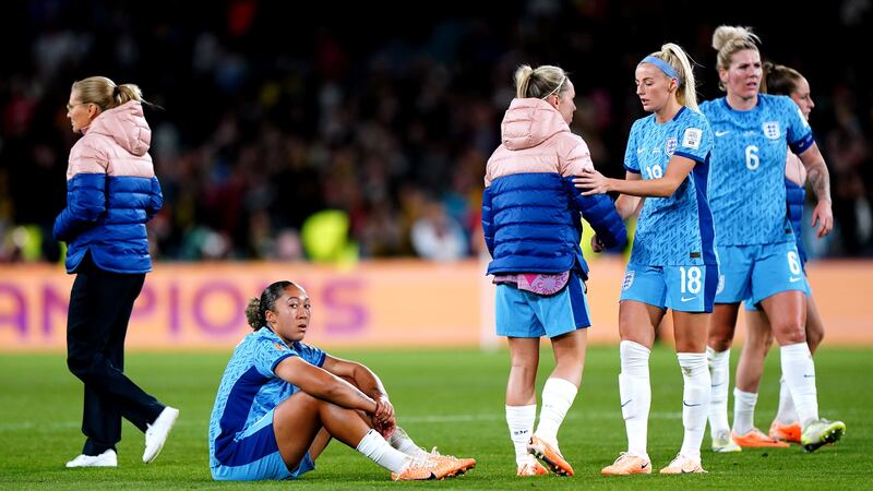England’s Lauren James appears dejected at the end of the Fifa Women’s World Cup final match at Stadium Australia, Sydney (Zac Goodwin/PA)