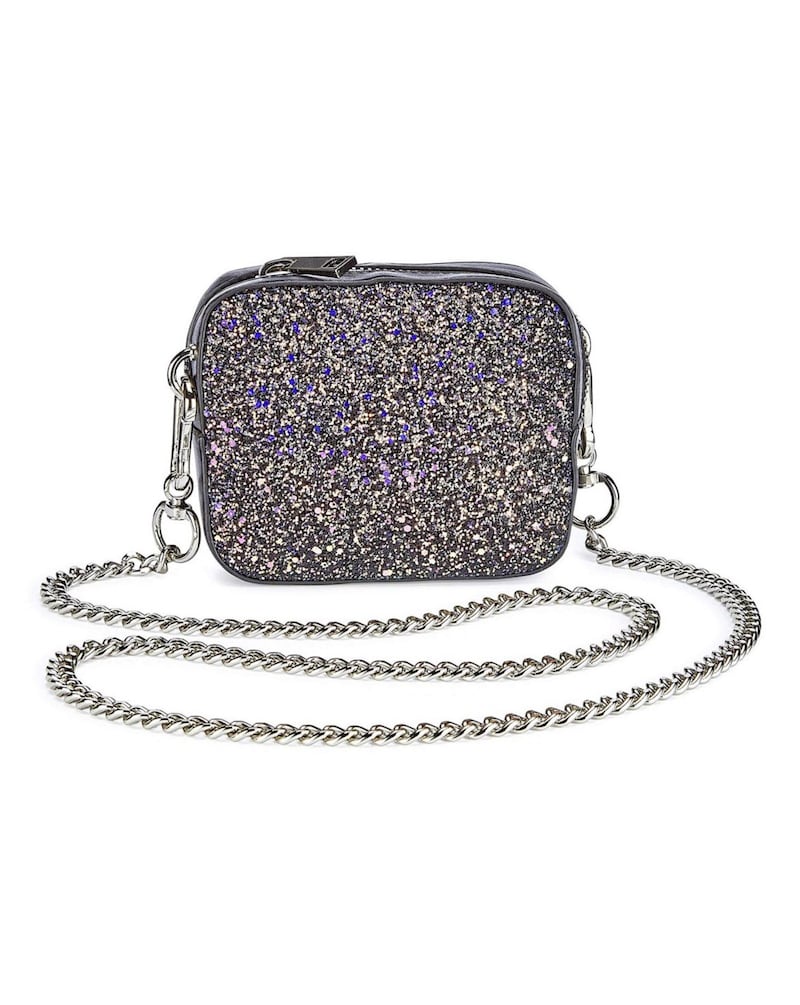 Simply Be Trixie Mini Glitter Shoulder Bag, &pound;18, available from SimplyBe