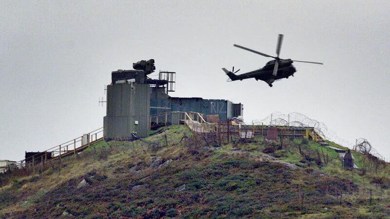 A British Army watch tower which previously stood near Camlough in South Armagh before demilitarisation in Northern Ireland (Paul Faith/PA)