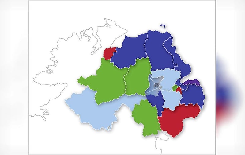 The current Northern Ireland constituencies, including the four Belfast battlegrounds  