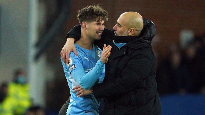Manchester City manager Pep Guardiola is taking a cautious approach to John Stones’ comeback from injury (Peter Byrne/PA)