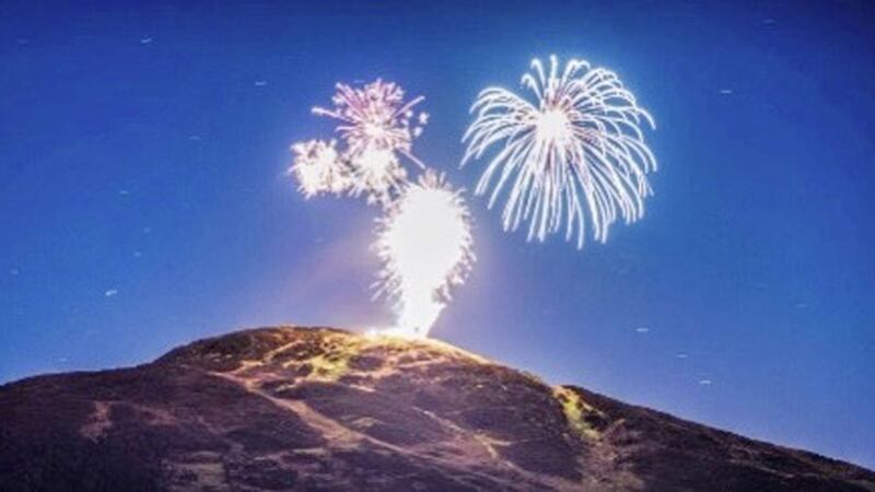 Fireworks on Camlough mountain on new year&#39;s day in memory of Ciara McKinley 