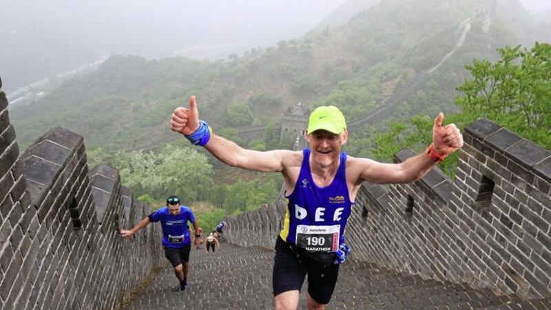 Damien Cunningham, pictured at the Great Wall of China Marathon last year 