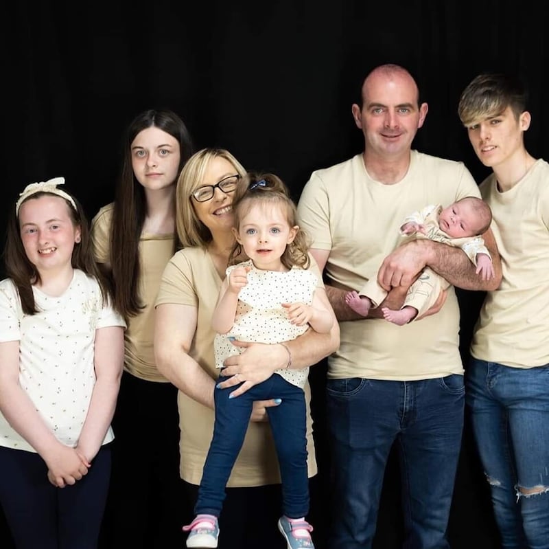 Danielle Donnelly (35) and Darren Collins with their children Kayla (12), Shanice (14), Tianna (3), Jamie (1) and Edward (17).