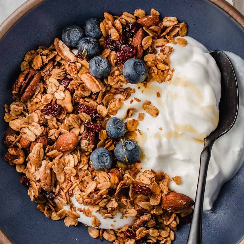 Try a low sugar granola and have that with a big dollop of natural yoghurt