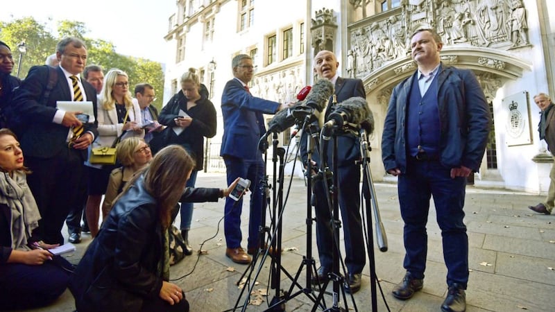 Gareth Lee (right) outside the Supreme Court in London. Picture by Victoria Jones/PA Wire 