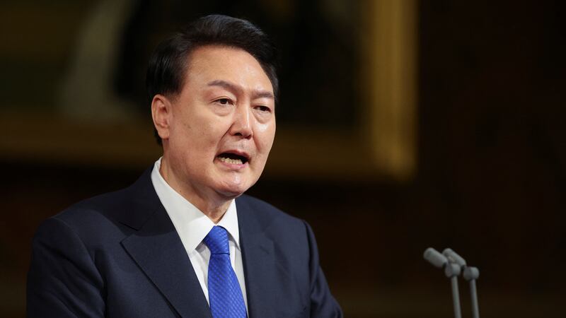 Yoon Suk Yeol is on a three-day state visit to the UK (Hannah McKay/PA)