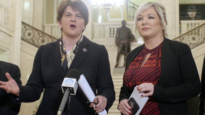 Arlene Foster and Michelle O&#39;Neillhave written to Boris Johnson about the British government&#39;s financial commitments. Picture by Hugh Russell 