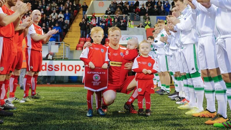 A night to remember for the McMullan clan as Cliftonville legend Geordie McMullan takes to the field at Solitude ahead of his testimonial game against Glasgow Celtic