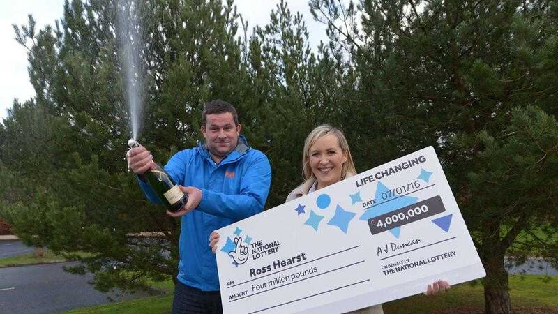 Co Armagh man Ross Hearst celebrates &pound;4m scratch card win with wife Jocelyn 