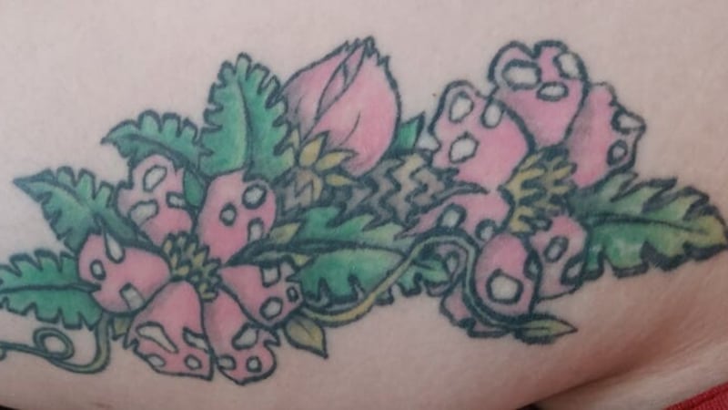 Chloe’s tattoo, inspired by her favourite Pokemon Venusaur (Collect/PA Real Life)