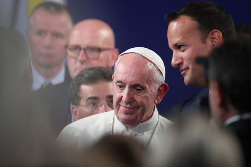 Pope Francis with Taoiseach Leo Varadkar. Picture by Press Association