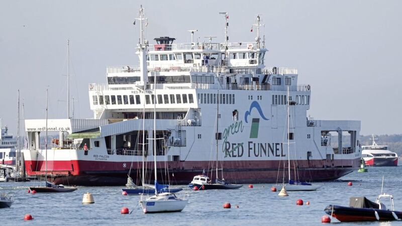 The Red Funnel car ferry, Red Falcon, which earlier collided with several small boats due to bad weather, leaves East Cowes on the Isle of Wight bound for Southampton PICTURE: Andrew Matthews/PA 