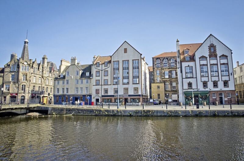 Waterfront shops and restaurants in Leith 