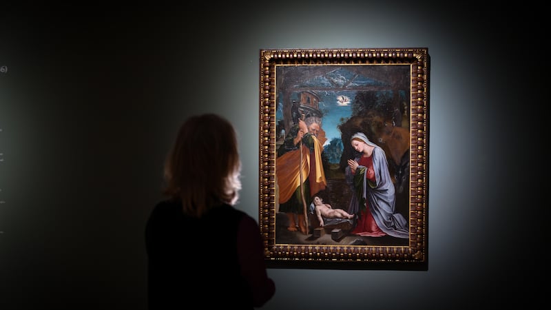 A painting of the Nativity by renaissance artist Baldassare Peruzzi which is on display at the Ulster Museum in Belfast