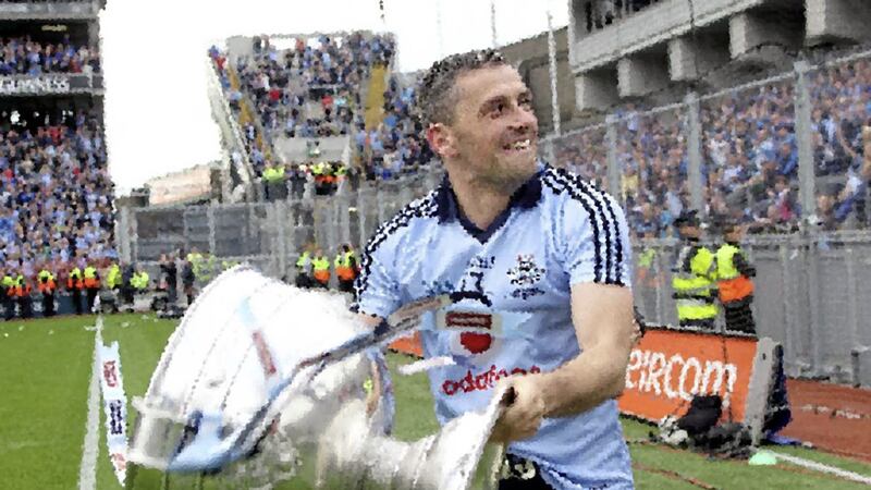Alan Brogan shows the Sam Maguire to The Hill after his final game for Dublin, the 2015 All-Ireland final win over Kerry. Picture by Philip Walsh 