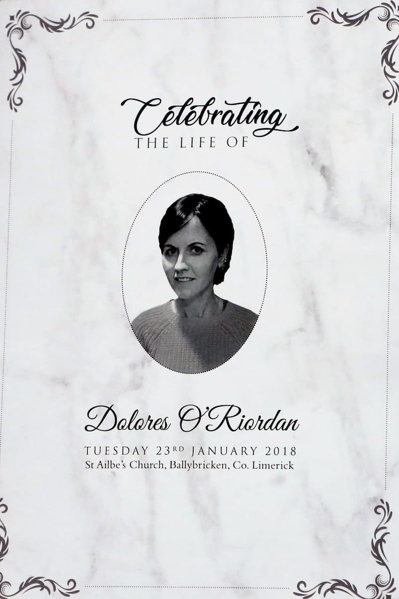 Dolores O’Riordan order of service