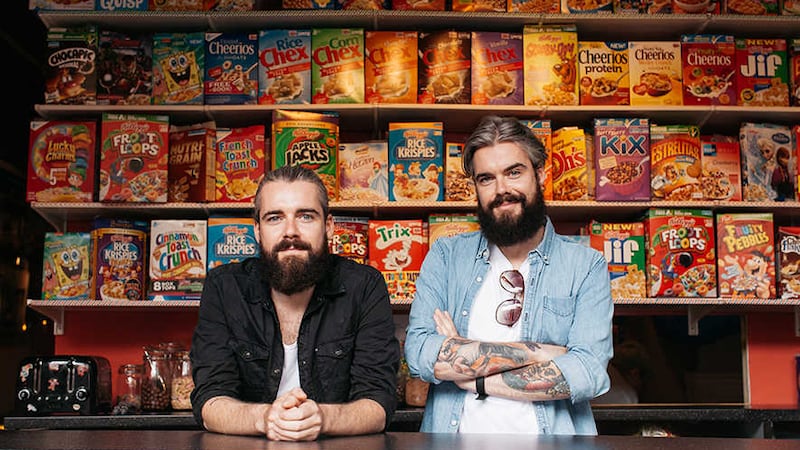 Brothers Alan and Gary Keery in the Cereal Killer cafe in Shoreditch, London&nbsp;