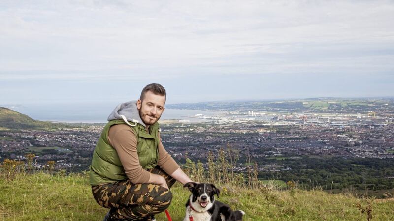 Cherishing life with a walk up Divis Mountain is Belfast man Ryan Leitch, along with his four-legged friend Ziggy 