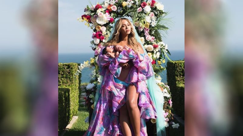 Beyonce captioned the image &ldquo;Sir Carter and Rumi one month today&rdquo;