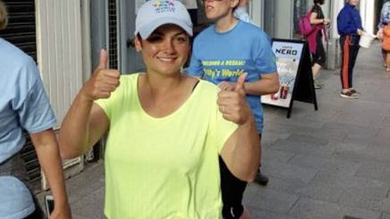 Dublin actress Fiona O&rsquo;Carroll &ndash; best known for playing Maria in Mrs Browns&rsquo; Boys &ndash; is leading the walk from Cork to Belfast, which began on August 11