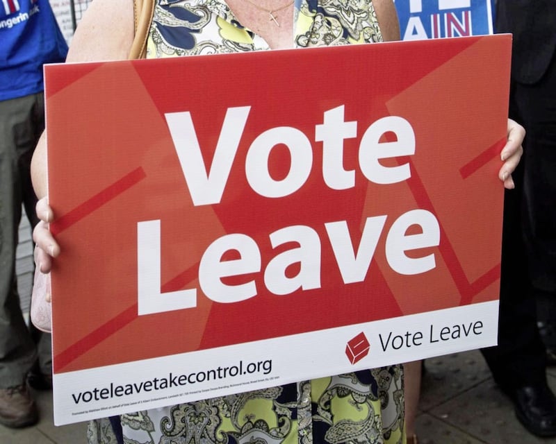 File photo dated 7/6/2016 of a Vote Leave placard during the EU referendum. The Electoral Commission has announced that the lead Brexit campaign group Vote Leave has been fined and referred to the police for breaking electoral law. PRESS ASSOCIATION Photo. Issue date: Tuesday July 17, 2018. See PA story POLITICS VoteLeave. Photo credit should read: Stefan Rousseau/PA Wire. 