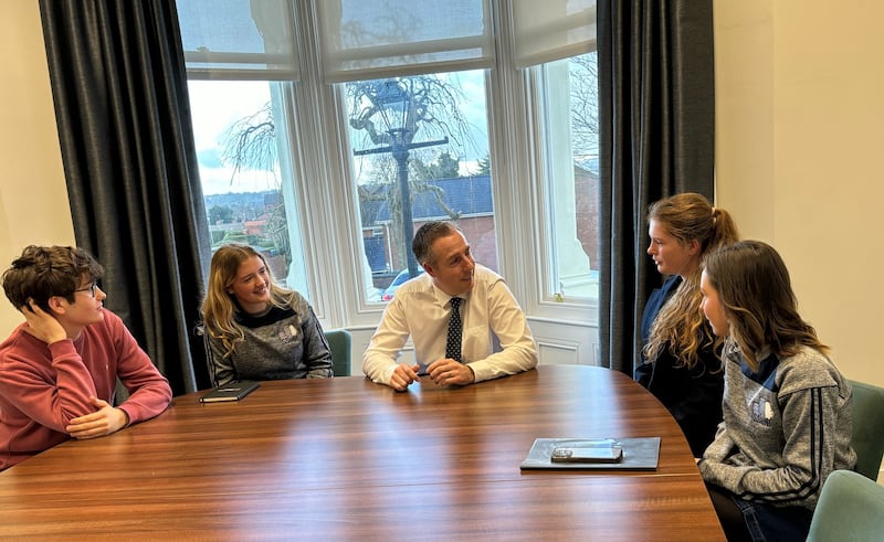 Education minister Paul Givan met representatives from the Secondary Students' Union of Northern Ireland to discuss a range of issues, including LLW teaching