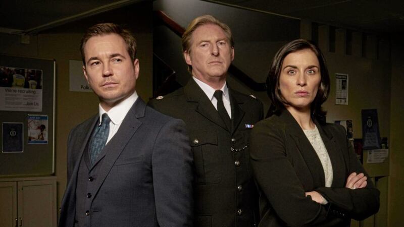 Line of Duty&#39;s DS Steve Arnott (Martin Compston), Superintendent Ted Hastings (Adrian Dunbar) and DS Kate Fleming (Vicky McClure) 
