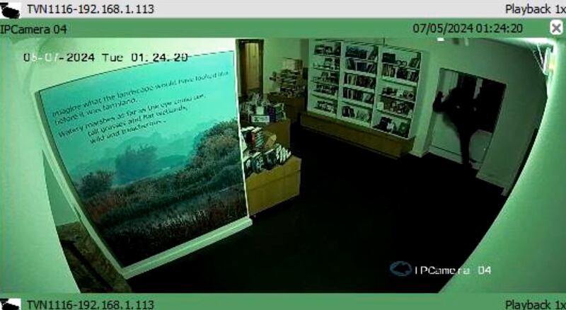 CCTV footage of a robbery at Ely Museum