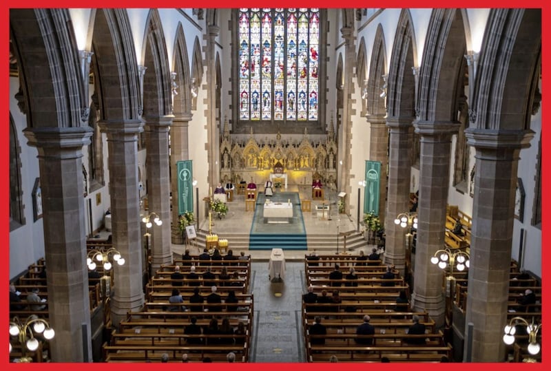 John Hume&#39;s Requiem Mass took place at St Eugene&#39;s Cathedral.  