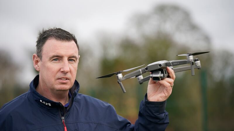 Fergal McCarthy pictured with a legacy Mavic 3 Drone